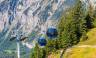 Overhead cable car leading from Kandersteg to the Lake Oeschinen
