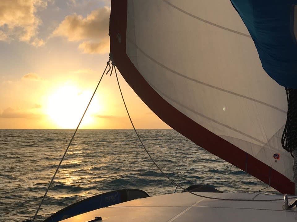 Coucher de soleil catamaran