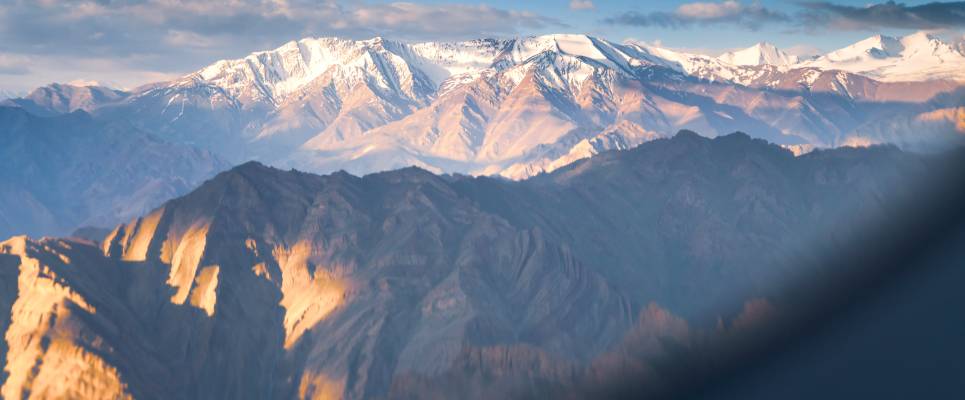 Himalayan mountain range from above ladakh