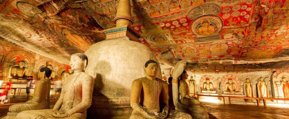 Buddha statues in Dambulla Caves, Sri Lanka