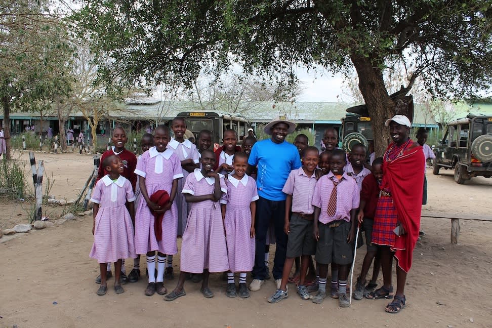 Children outside the school