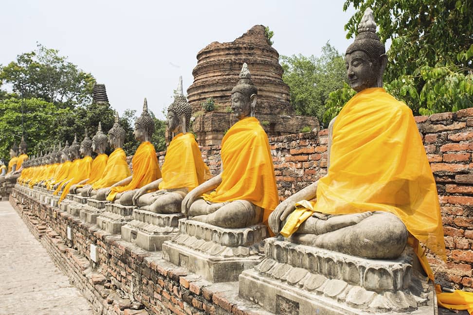 Row of Sacred Buddhas in Angkor