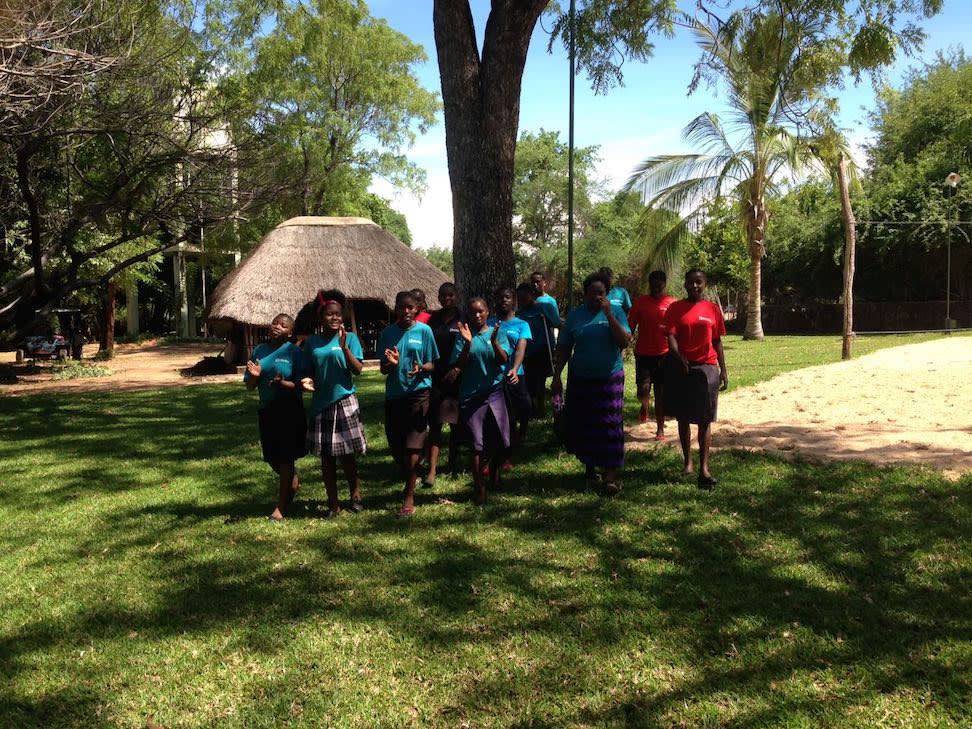 The girls from Maamba relaxing on the shores of Lake Kariba