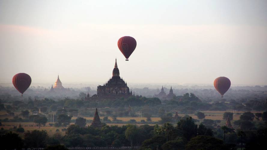 a large balloon in the sky