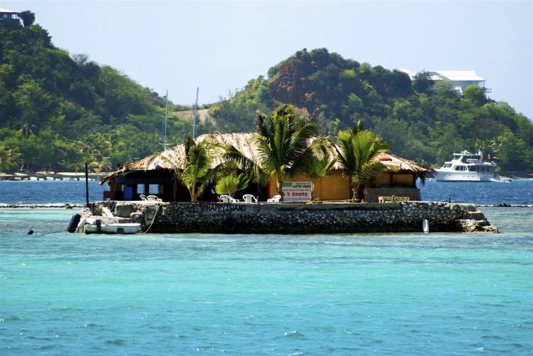 an island in the middle of a body of water