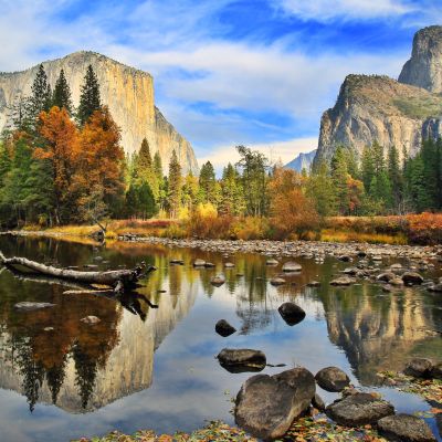 El Capitan and Merced River in the Autumn, California-USA