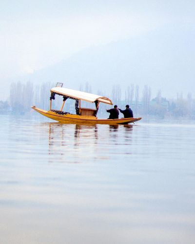 People on boat on dal lake Jammu India