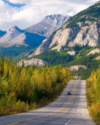 Scenic road through Jasper National Park, Canada