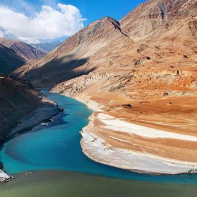 Die Flüsse Zanskar und Indus in Ladakh
