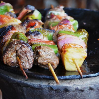 Tasty grilled meal in a traditional Kenyan restaurant