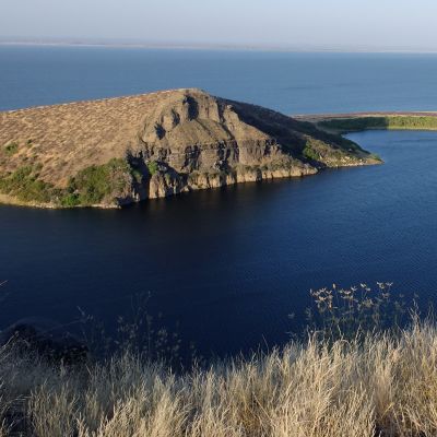 Crocodile lake, Central island national park, Turkana lake, Northern Kenya