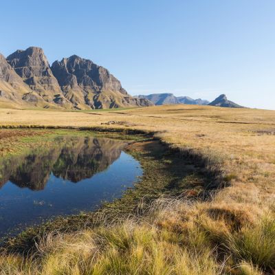 Mountain reflection in the lake, South Africa