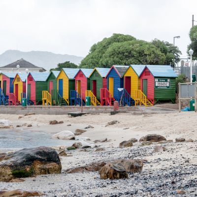 Multi-colored beach huts at St. James