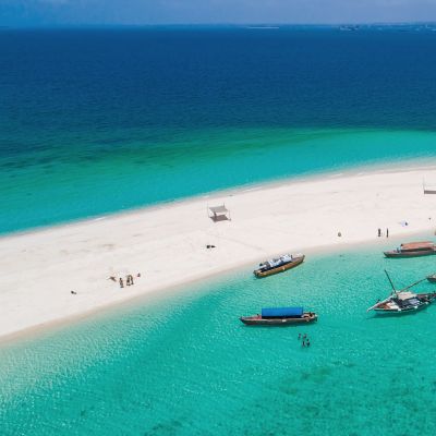 Sand bank near Stone Town. Zanzibar, Tanzania, Africa