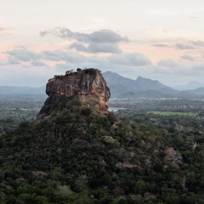 The historical Sigiriya rock fortress is surrounded by a breathtaking landscape, Sri Lanka, Asia