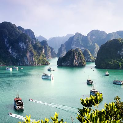 Karst landforms in the sea, the world natural heritage - halong bay