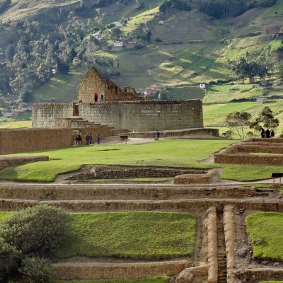 Temple of the sun and the Incan ruins of Ingapirca outside of Cuenca, Ecuador, South America