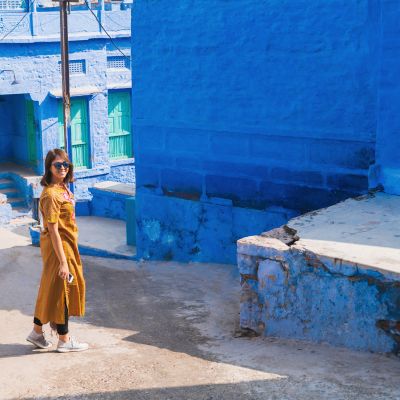 Beautiful Traveler explore in Heart of Blue City, Jodhpur, Rajasthan - India