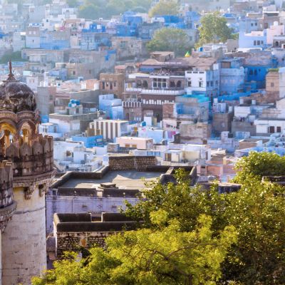 The blue city of Jodhpur with the Mehrangarh Fort