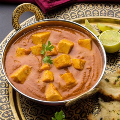 Popular North India dish Paneer Butter Masala with Naan