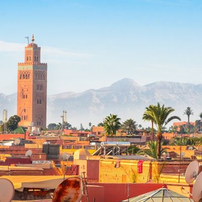 Enchanting Travels Morocco Tours Panoramic view of Marrakech and old medina, Morocco - history of Morocco