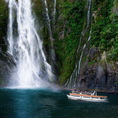 Stirling Falls at Milford Sound in South Island of New Zealand