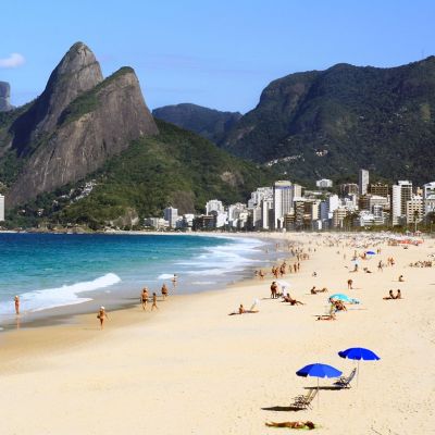 View of Ipanema Leblon Beach in Rio de Janeir, Brazil, South America