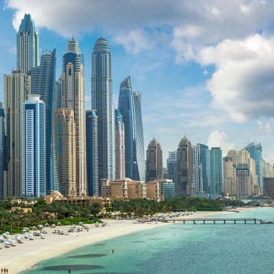 Enchanting Travels UAE Tours Dubai Marina in a summer day, United Arab Emirates