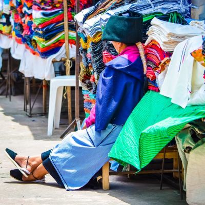 culture of Ecuador - Colorful market in Otavalo