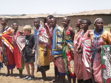 Boy with Masai women