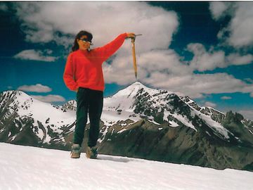 Valerie Parkinson on Stok Kangri, 1993