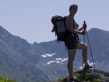 Hiker on the top of the mountain, Poland