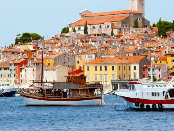 Sea port in city of Rovinj, Croatia