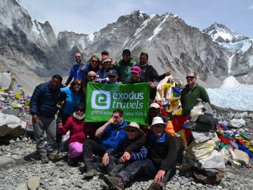 Exodus group at the Everest Base Camp