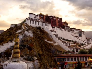 Potala palace at sunrise in Lhasa, Tibet