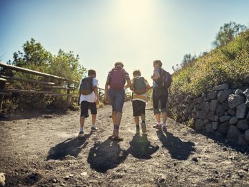 family walking