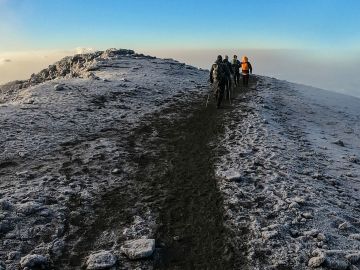 trekking group of people