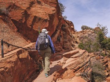 Man Hiking Zion National Park