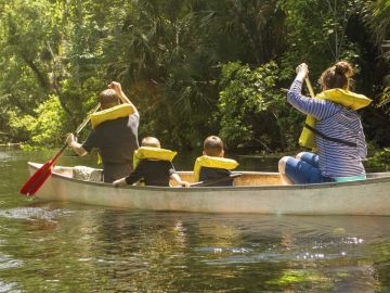 Family canoeing adventure