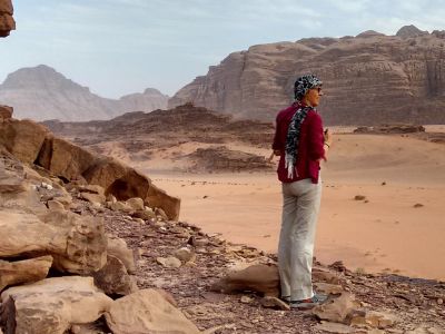Looking out over Wadi Rum desert