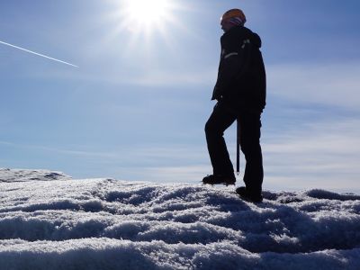 Exploring the glacier