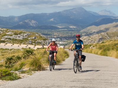 Cycling towards the Talaia d'Albercutx, Mallorca