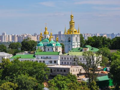 Panoramic view of Kiev Pechersk Lavra in Kyiv, Ukraine