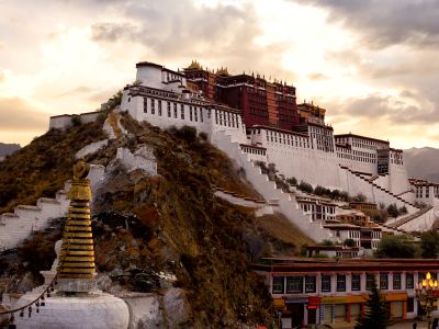 Potala palace at sunrise in Lhasa, Tibet