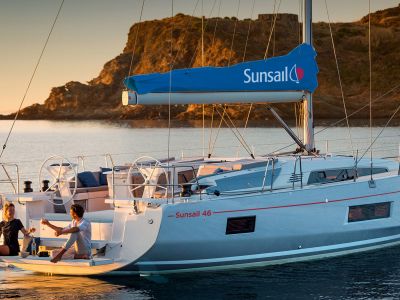 Sunsail 46 at Sunset