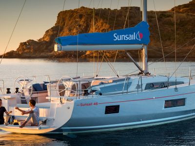 Sunsail 46 at Sunset