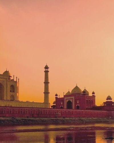 Taj Mahal Agra during sunset, India