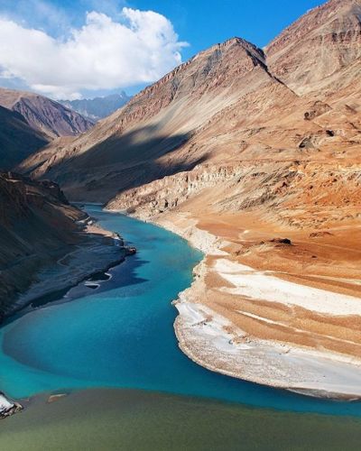 Die Flüsse Zanskar und Indus in Ladakh