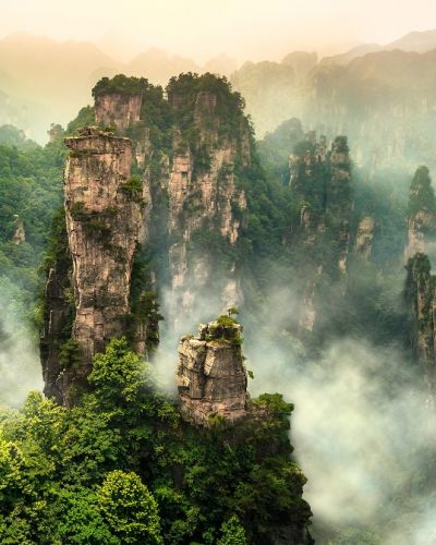 Enchanting Travels China Vacation Zhangjiajie cliff mountain at Wulingyuan Hunan China