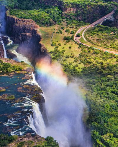 Rainbow over Victoria Falls in Zimbabwe, Africa - Africa Safari and Seychelles Tour